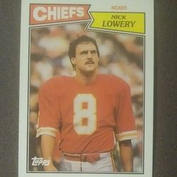 1987 Topps Nick Lowery Kansas City Chiefs #165  Football Card Vintage Collectible NFL Pro
