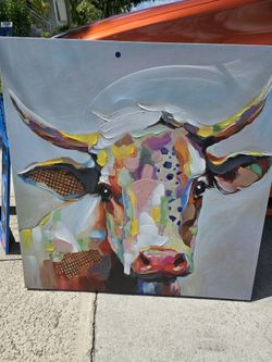 Farmhouse Large Cow Canvas