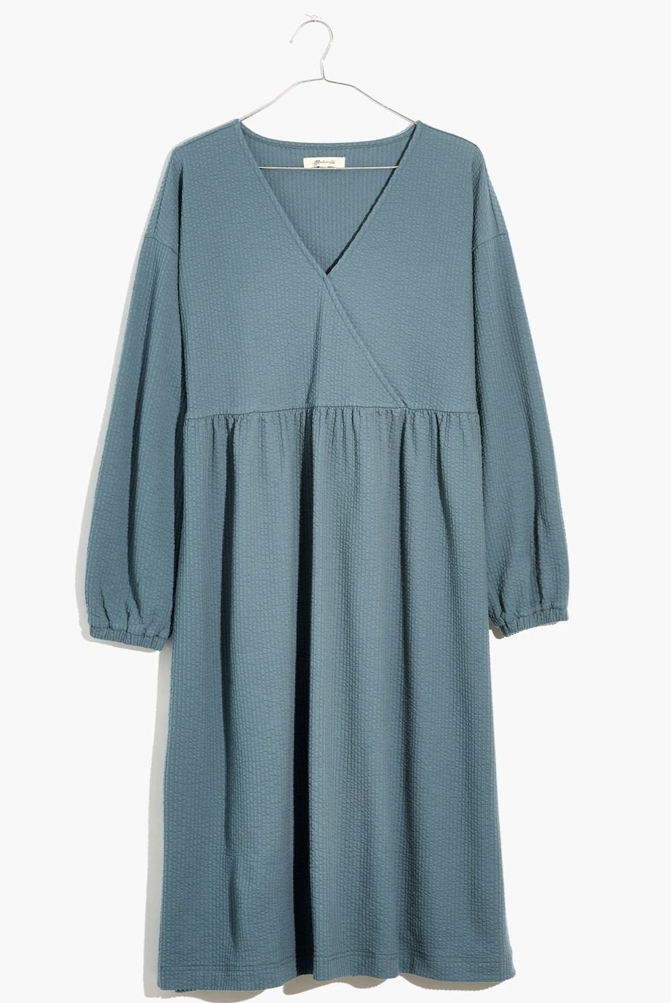 Madewell Long Sleeve V-Neck Crossover Dress
