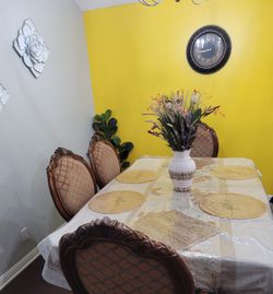 dining table with six chairs