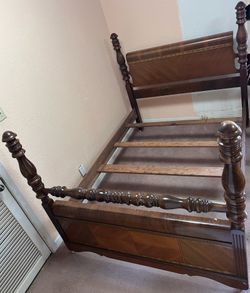 Vintage wooden full size bed frame