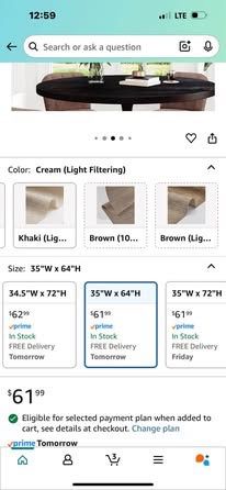 Persilux Free-Stop Cordless Roller Shades for Windows Shades Light Filtering Blinds (Cream 35" W x 6