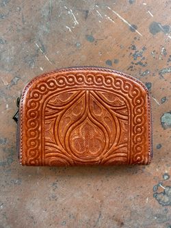 Leather hand engraved wallet