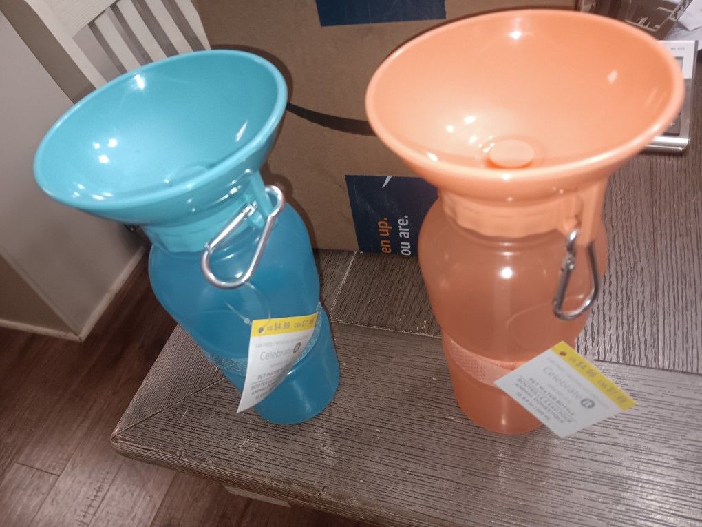 Set Of Two Pet Water Bottles, New With Tags