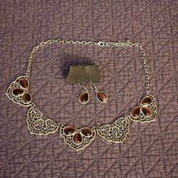 Necklace And Earrings Set .Fine Jewelry. New