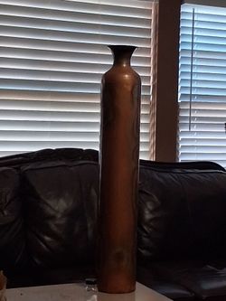 Trumpet  style rim copper  vase