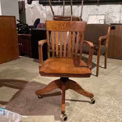 Solid Oak Antique Desk Chair
