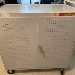 Metal Storage Cabinet Cart With Power 