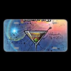 License Plate Novelty Car Front Dirty Martini Cocktail Drink Alcohol
