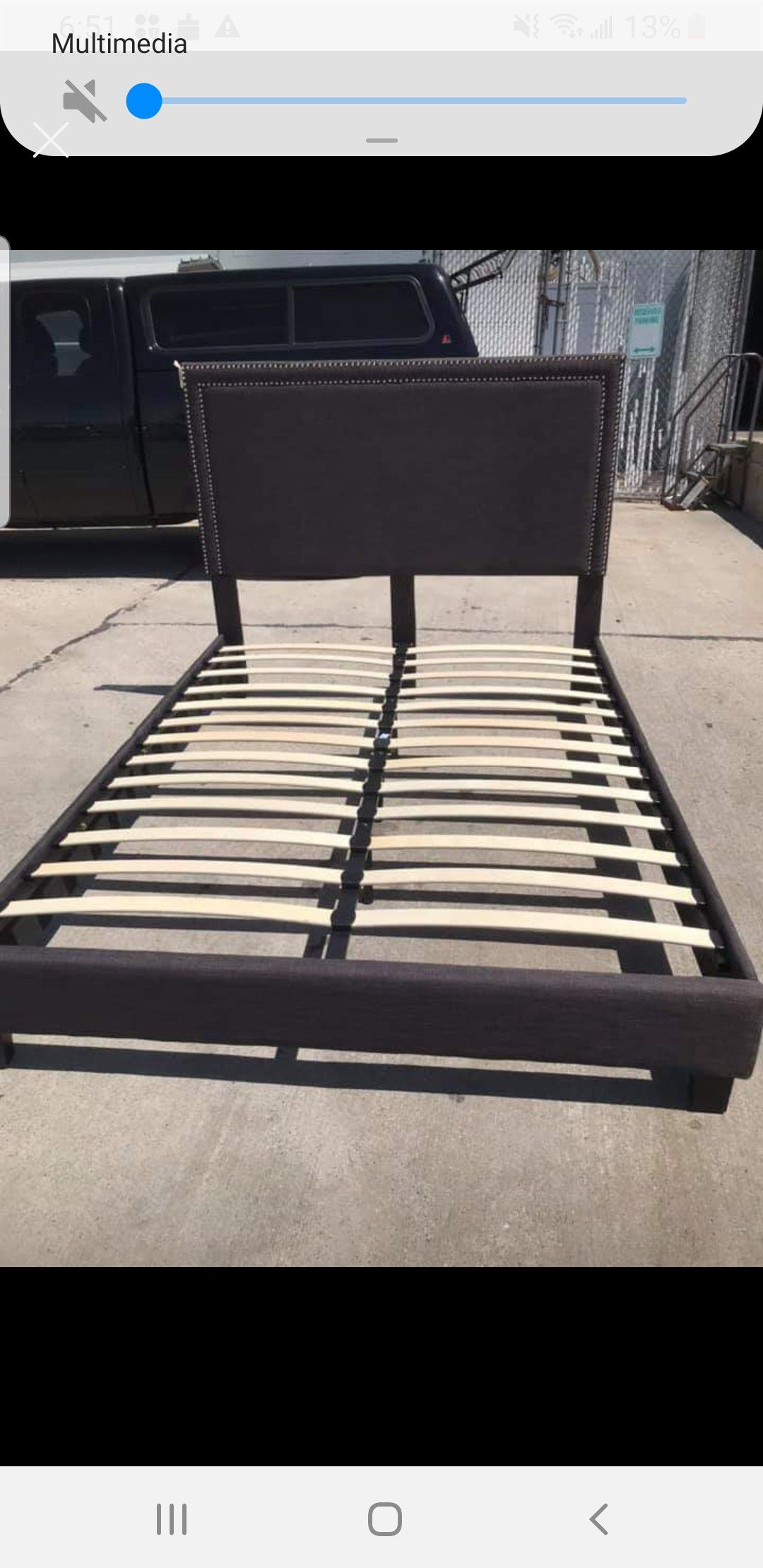 New bed frame Queen never used Gray color $280 cash