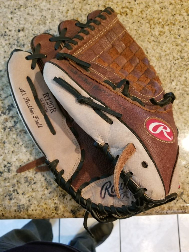 12" left lefty baseball softball glove broken in