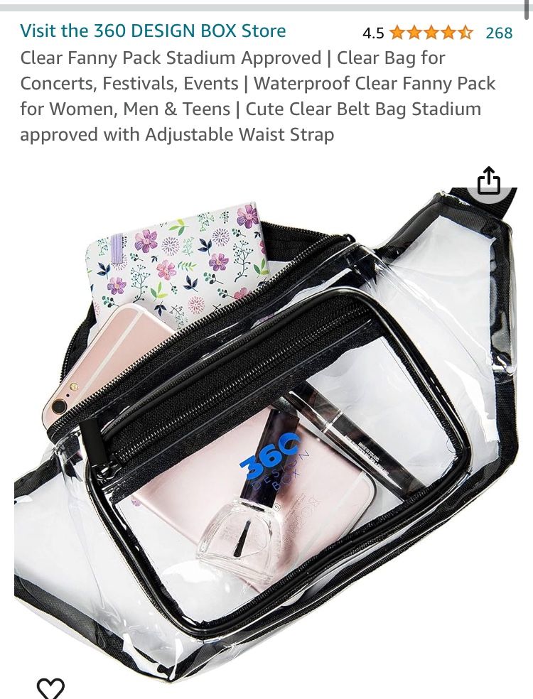 Clear Fanny Pack- Stadium Approved