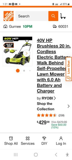 Ryobi Self propelled 40v battery lawn mower