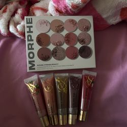 Morphe eyeshadow + Victoria Secret lipgloss