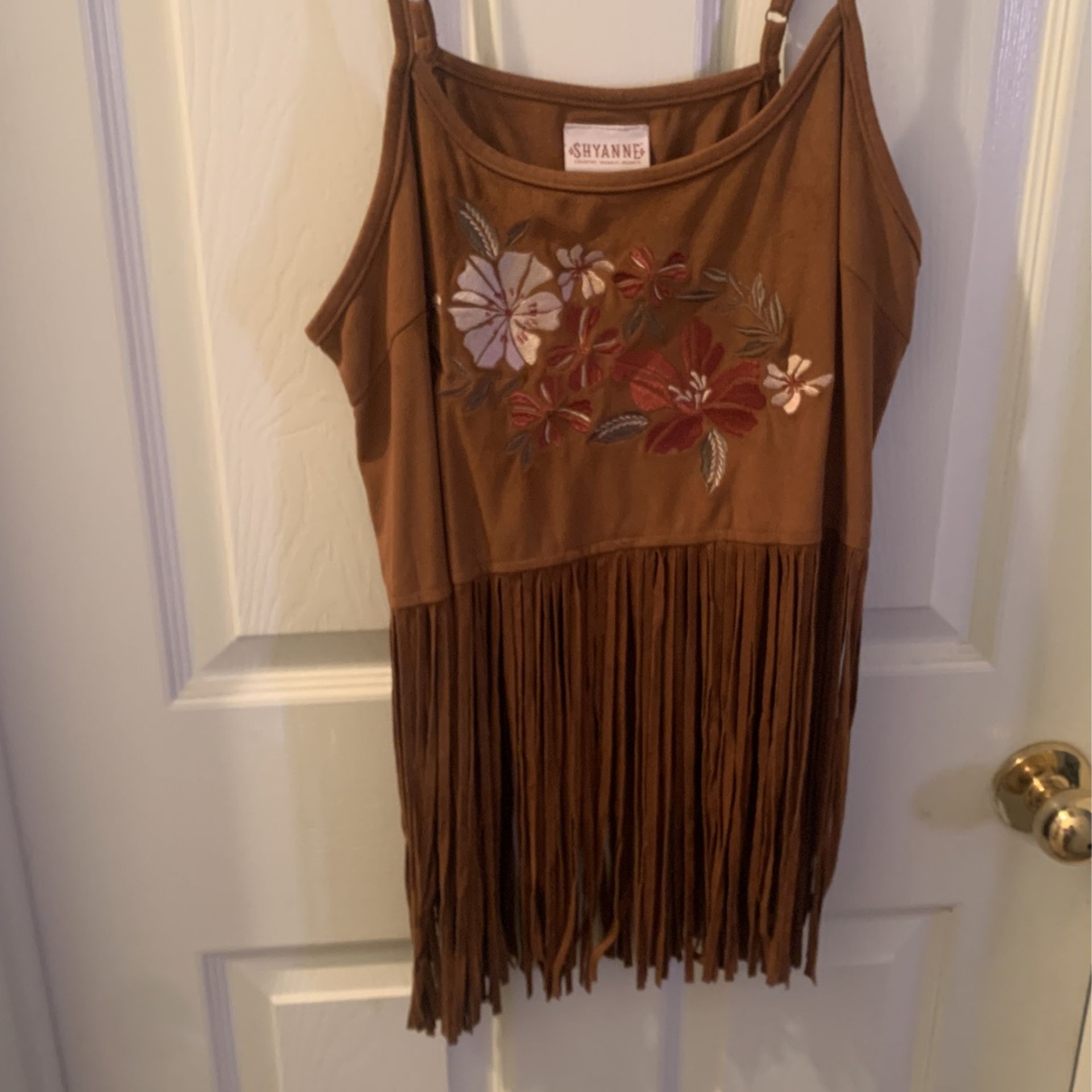 Shyanne Tops Embroidered Fringe Boho Hippie Tank