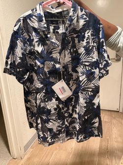 This A|X Armani Exchange Tropical Print Button-Up Shirt