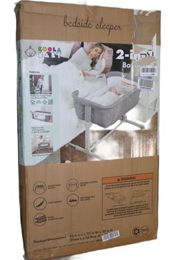 KoolerThings 2-in-1 Baby Bassinet Bedside Sleeper Playpen Open Box Gray