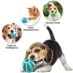 Pet Toy Ball, Durable & Tough Rubber Dog Treat Dispensing Puzzle Ball Chew Toy & IQ Training Toy for Small, Medium or Large Sized Dogs