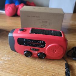 Solar Powered Crank Emergency Radio.