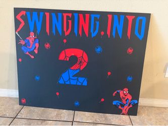 Spider-Man birthday sign