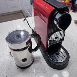 Nespresso Pixie Coffee Machine + Milk Frother (Works Great)