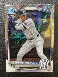 2025 George Lombard Jr. Bowman Chrome Mojo Refractor Prospect Card. New York Yankees.