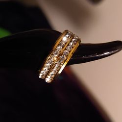 Double Rows Of AAAA gr Cubic Zircon Wedding Ring