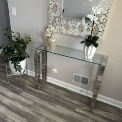 Glass Console Table Like New 