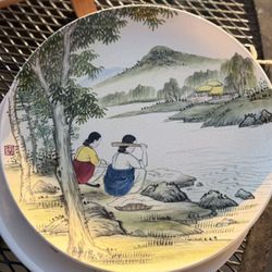 Hand Painted Decorative Plates – Asian Landscape & Cultural Art