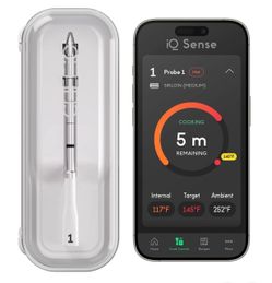 iQ Sense by CHEF iQ Smart Wireless Thermometer, WiFi Unlimited Range, 5 Sensors, Ultra-Thin Probe - Gen 3