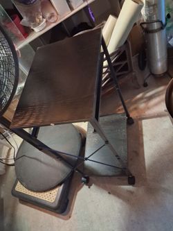Rolling Cart with Wood Shelves