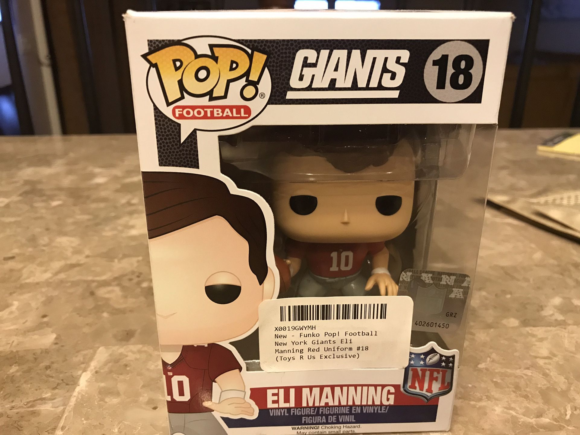 Funko Pop! NY Giants Eli Manning Red Uniform #18 (Toys R Us Exclusive )