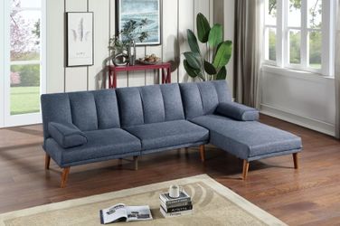 Brand New Blue Adjustable Sectional Sofa Sleeper