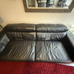 black leather couch 