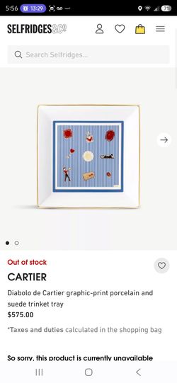Authentic Cartier Diabolo de Cartier Porcelain Trinket Tray - Brand New
