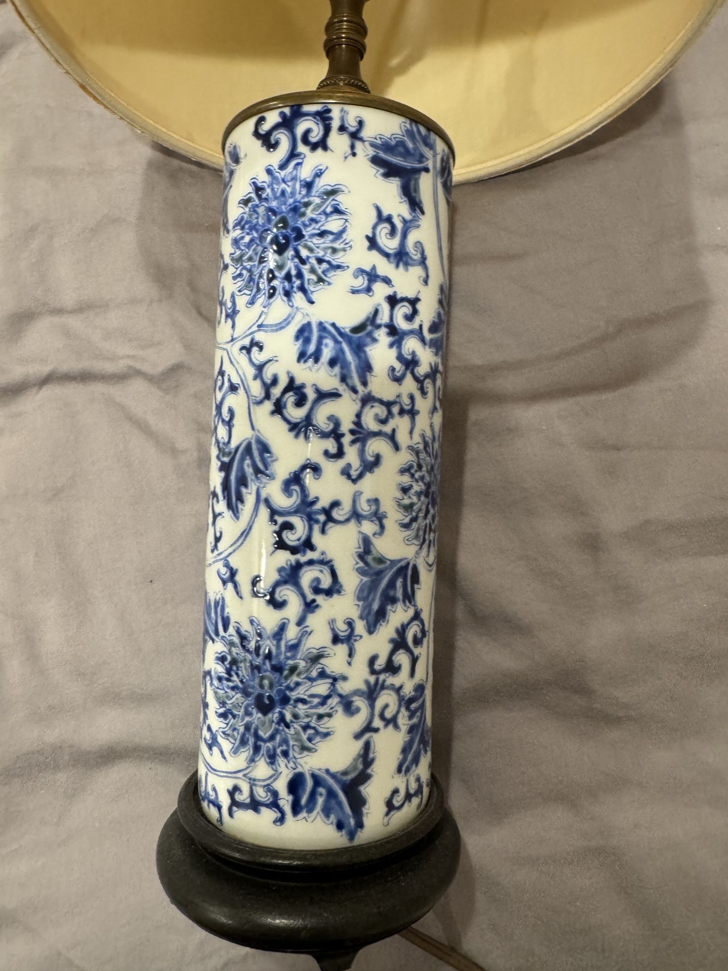 Antique Chinese Blue White Porcelain Lamp