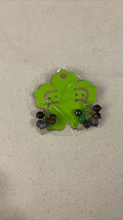 Glass Bead and Sterling Silver Earrings