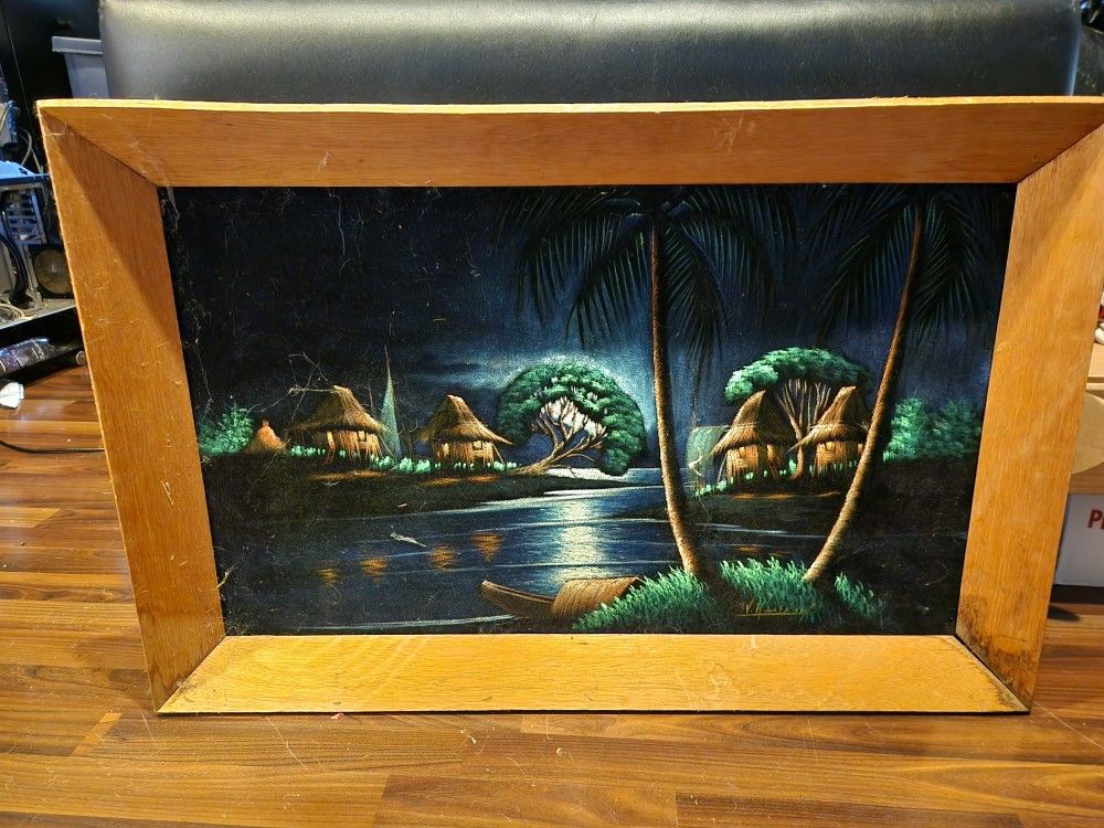 Vintage Black Velvet Painting