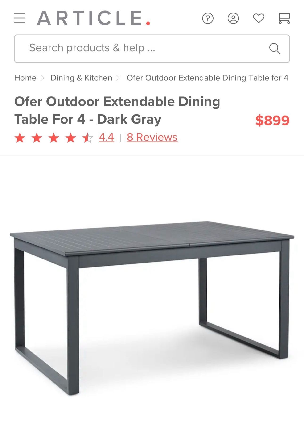Article Furniture Extendable Outdoor Table