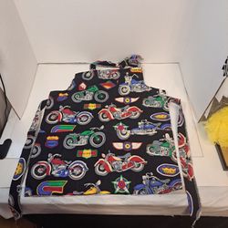 Kids Motorcycle Theme Apron 20½" Neck To Hem