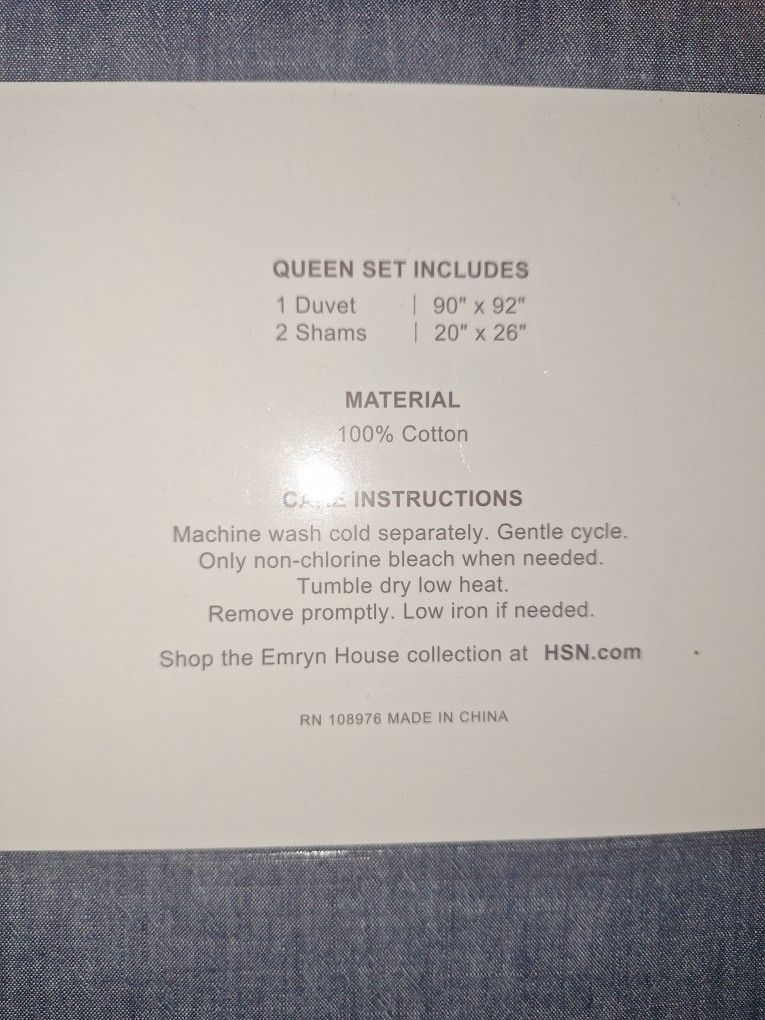 Queen Size EMRYN HOUSE DENIM DUVET