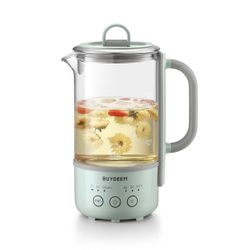 BUYDEEM K313 Travel Electric Kettle, Mini Healthy-Care Beverage Kettle, Tea Maker with Heat Resistant DURAN® Glass & Durable Pro 18/10 Pro Stainless S
