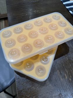 Baby Food Freezer Trays with Lids, 2-Pack, Orange (15 x 1 oz Portions Each)