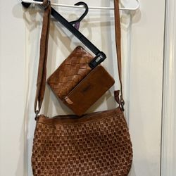VILENCA Holland Leather Shoulder Bag w/Matching Leather Wallet
