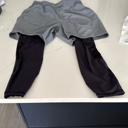 Lululemon men’s Size Medium, Built-In Compression Grey Shorts