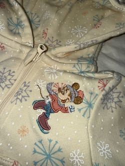 Disney Mickey Mouse Winter Snowflake Zip-Up Hoodie newborn size 0-3 months