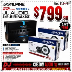 JL Audio RD 4 Channel Amplifier NexD Switching Technology Alpine 2 Sets S2-S65 2-Way Coaxial Speaker System 600 Watt Package 🚨 Payment Options Availa