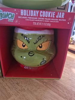 Dr. Seuss Grinch Holiday Cookie Jar set