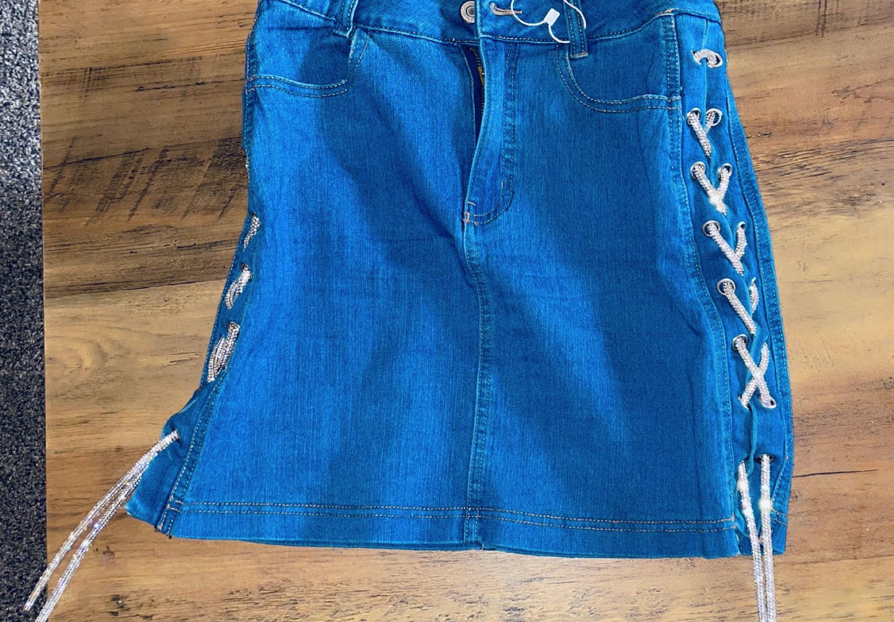 Blinged Rope Jean Short skirt