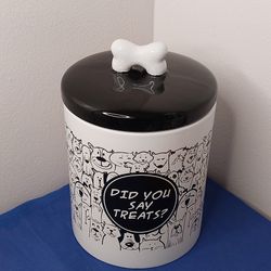 Ceramic Pet Treats Jar 'Did You Say Treats?'